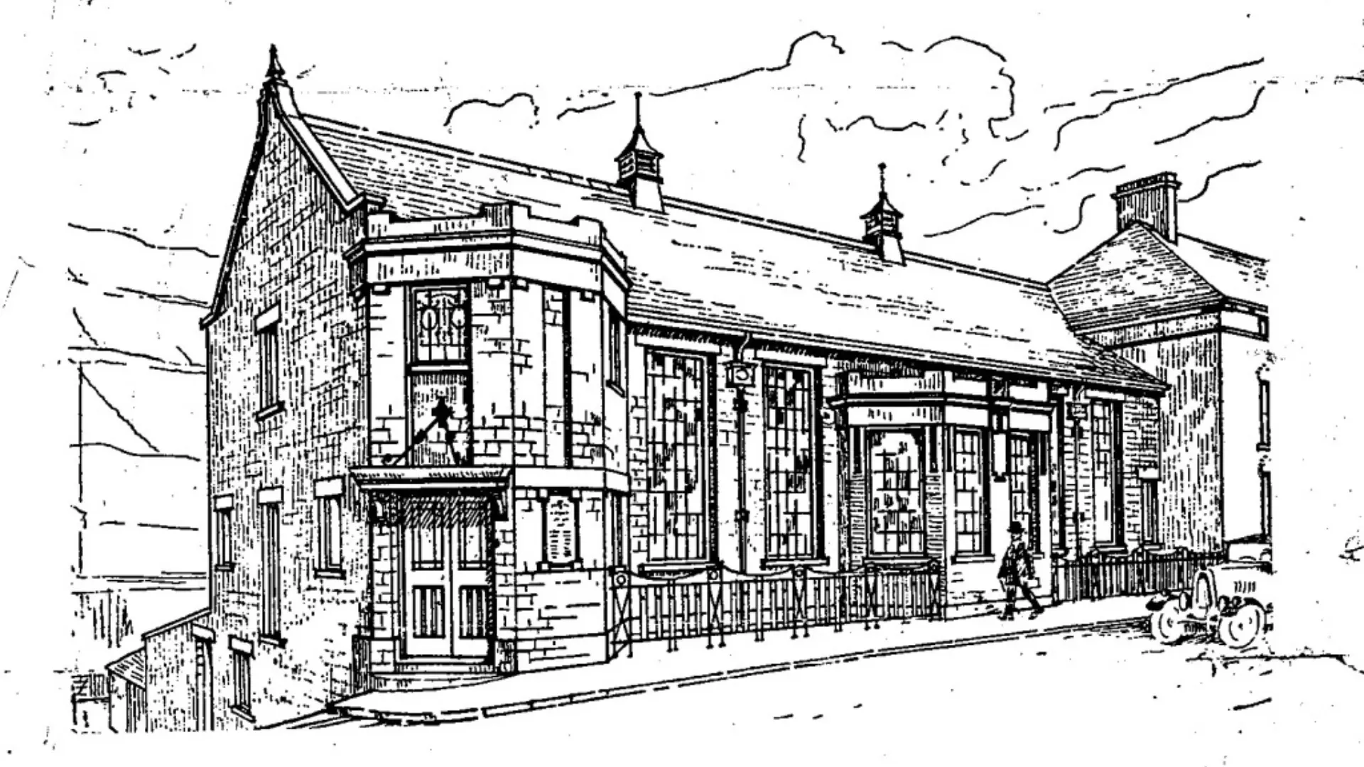 Black and White Sketch - Lydbrook Memorial Hall