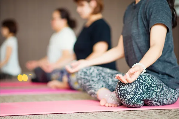 Fitness class in session